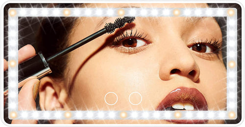 Car Sun Visor Vanity Mirror with Lights, Rechargeable Car Makeup Mirror | 3 Light Modes, Dimmable Touch Led Screen, Memory Function, Type-C Charge, Car Accessories, Birthday Gifts for Women Girl